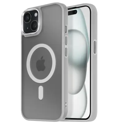 MagSafe maska za iPhone 15 Plus i 14 Plus mat mliječna poleđina rub