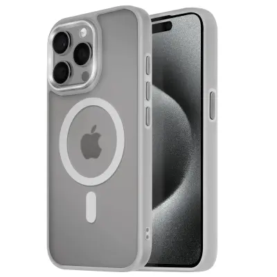 MagSafe maska za iPhone 15 Pro mat mliječna poleđina rub