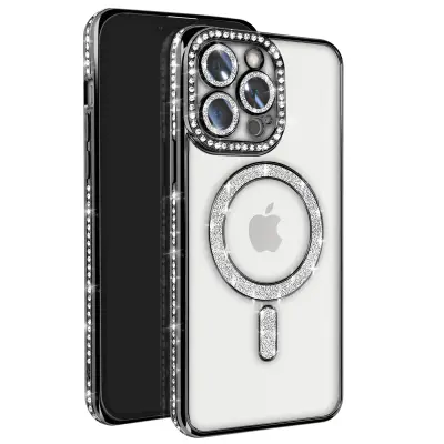Diamond Case za iPhone 13 Pro MagSafe s kristalima i konturom