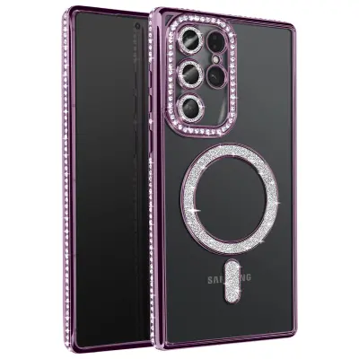 Dijamantna maska za Samsung Galaxy S25 Ultra MagSafe Kontura Strass