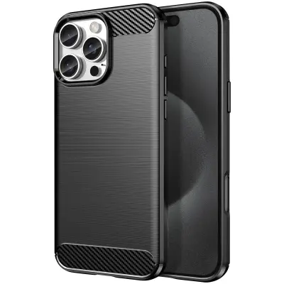 Maska za iPhone 16 Pro otporna na udarce dizajn brušenog karbona