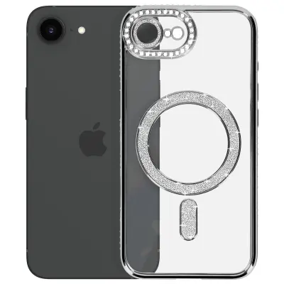 Dijamantna maska za iPhone 16e MagSafe, obrub od cirkona
