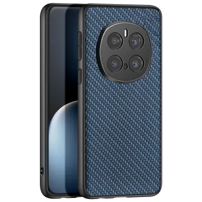 Karbonska maska za Honor Magic 7 Pro, tkana koža, silikonski rub