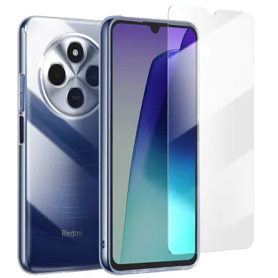 Silikonska maska za Xiaomi Redmi 14C s kaljenim staklom 9H protiv ogrebotina