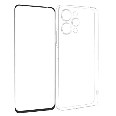 Maska za Xiaomi Redmi 12 silikon gel i kaljeno staklo