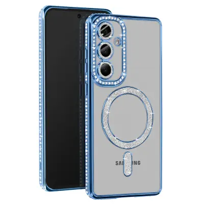 Dijamantna maska za Samsung Galaxy S24 FE MagSafe s obrubom od cirkona