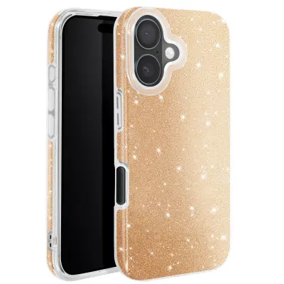 Maskica s šljokicama za iPhone 16 Plus, antikvadratna, sjajna