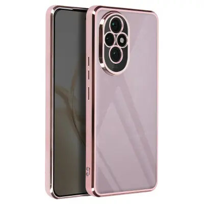 Maska za Honor 200 Pro prozirna poleđina rub s kromiranim efektom