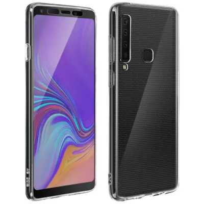Navlaka Samsung Galaxy A9 2018 Silikon + Film Kaljeno Staklo Ekran - Obrub crni