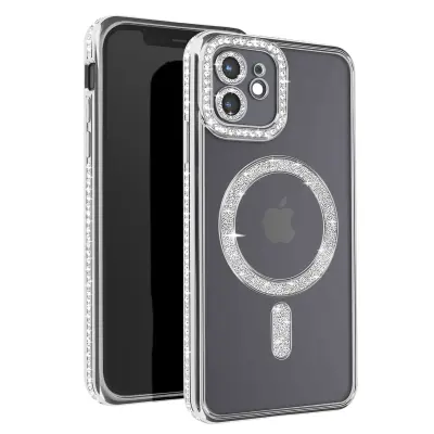 Diamond Case za iPhone 12 MagSafe zaštita s kristalima i konturom