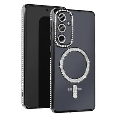 Dijamantna maska za Samsung Galaxy A35 MagSafe s obrubom od cirkona