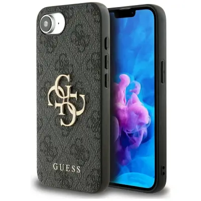 Maska za iPhone 16e, uzorak 4G monogram, veliki metalni logo