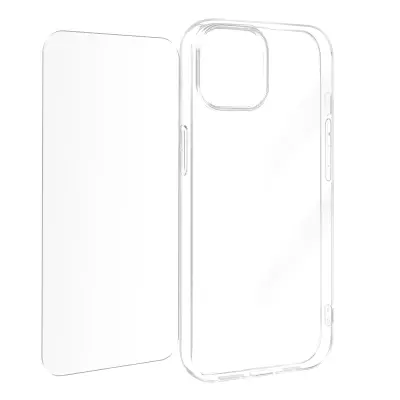 Maska za iPhone 15 Plus silikon gel i kaljeno staklo 9H