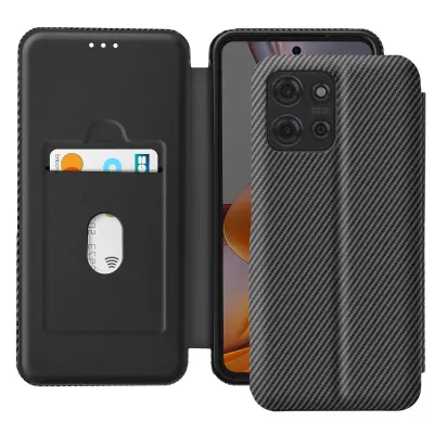 Torbica za Motorola Moto G75 karbonska vlakna video stalak i anti-RFID