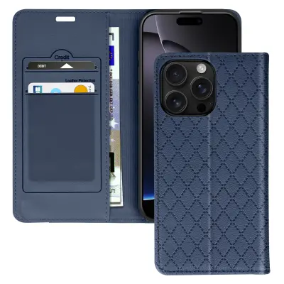 Folio torbica za iPhone 16 Pro Max s dijamantnim uzorkom pretinci za kartice stalak za video