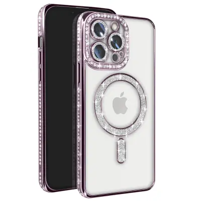 Dijamantna maska za iPhone 13 Pro MagSafe zaštita s konturom i šljokicama