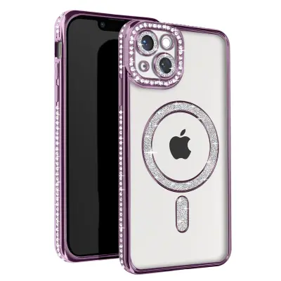 Diamond Case za iPhone 13 MagSafe zaštita s kristalima i konturom