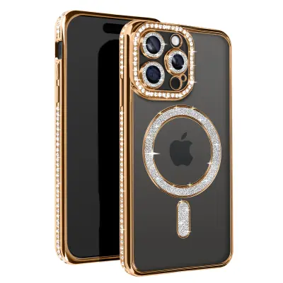 Dijamantna maska za iPhone 15 Pro MagSafe zaštita s obrubom od cirkona