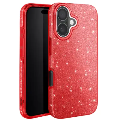 Maskica s šljokicama za iPhone 16 Plus, antikvadratna, sjajna