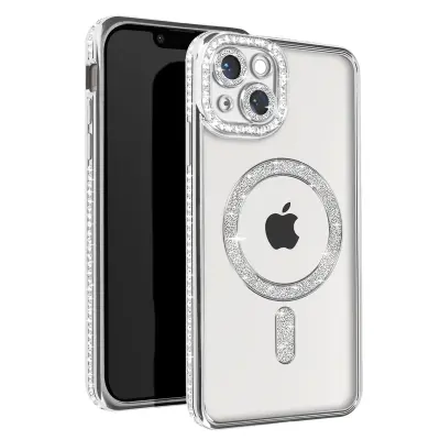 Diamond Case za iPhone 13 MagSafe zaštita s kristalima i konturom