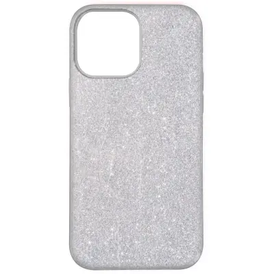Maska za Apple iPhone 13 Pro Max odvojive šljokice polutvrdi silikon srebrna