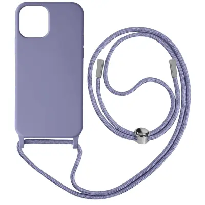 Maska s uzicom iPhone 12 Pro Max Polutvrda Traka za vrat 80cm Lavanda
