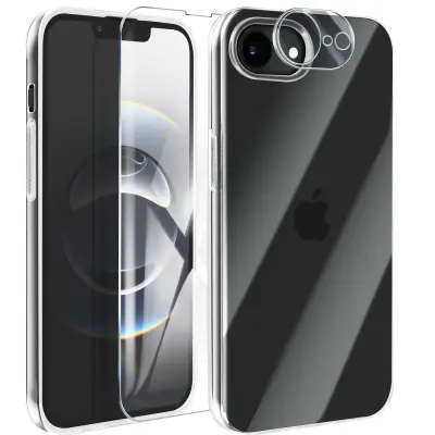 Silikonska maska za iPhone 16e sa staklom za ekran i objektiv