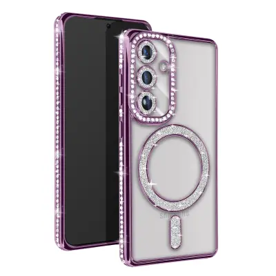 Dijamantna maska za Samsung Galaxy S24 Plus MagSafe rub s cirkonima