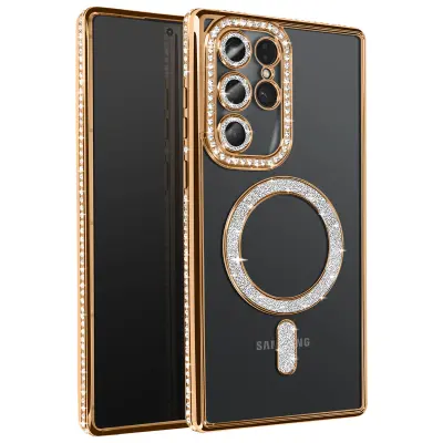 Dijamantna maska za Samsung Galaxy S25 Ultra MagSafe Kontura Strass