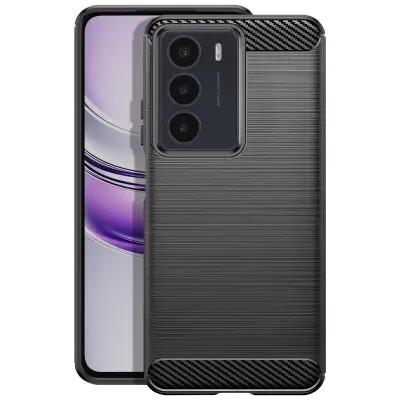 Maska za Realme 14x i C75, silikonska, dizajn brušenog karbona