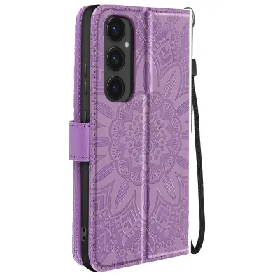 Torbica Mandala Cvijeće za Galaxy S24 FE novčanik stalak uzica za ruku