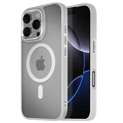 MagSafe maska za iPhone 16 Pro mat mliječna poleđina rub