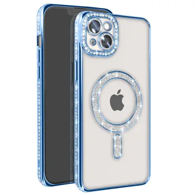 Dijamantna maska za iPhone 14 Plus MagSafe s obrubom od cirkona