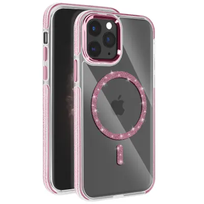 MagSafe maska za iPhone 11 Pro Max silikonska sa šljokicama