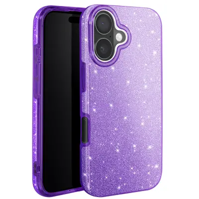 Maskica s šljokicama za iPhone 16 Plus, antikvadratna, sjajna