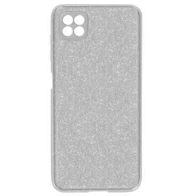 Maska za Samsung Galaxy A22 5G odvojive šljokice polutvrdi silikon srebrna