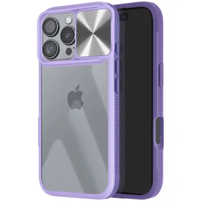 Maska za iPhone 16 Pro Max klizni poklopac za kameru kompatibilna s QI