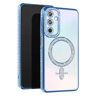 Dijamantna maska za Samsung Galaxy A15 MagSafe s obrubom od cirkona