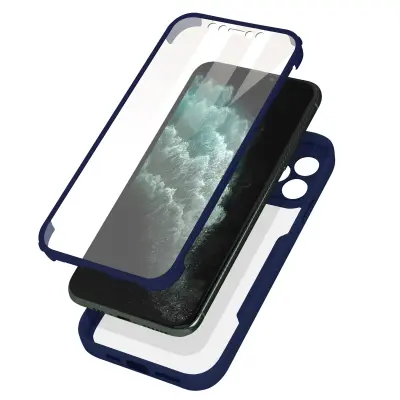 Navlaka 360° za iPhone 11 Pro Stražnja Kruta Zaštita Ekrana Mekana Obrub plavi