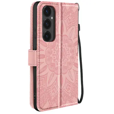 Torbica Mandala Cvijeće za Samsung Galaxy S24 FE novčanik uzica za ruku
