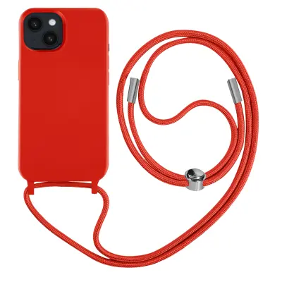 Maska s uzicom iPhone 14 Polutvrda s trakom za vrat 80cm Crvena