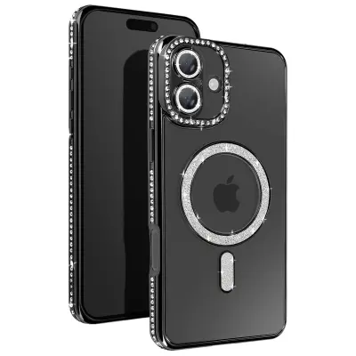 Dijamantna maska za iPhone 16 MagSafe zaštita s obrubom od cirkona