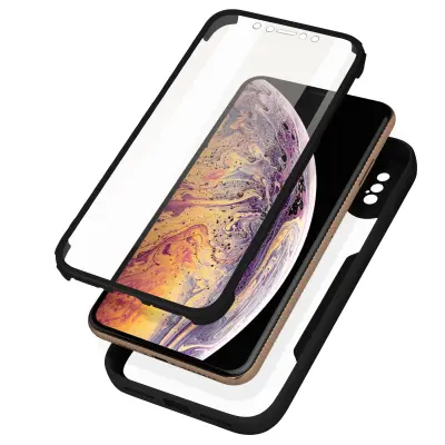 Navlaka 360° za iPhone XS Max Stražnja Kruta Zaštita Ekrana Mekana Obrub crni