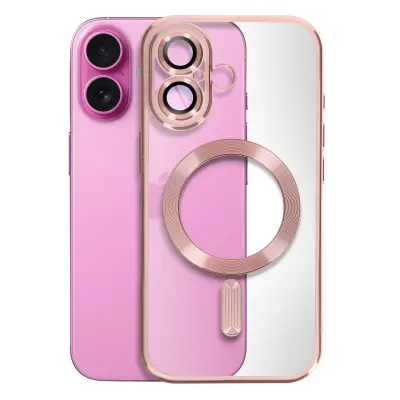 MagSafe maska za iPhone 16 silikonska kromirani rub