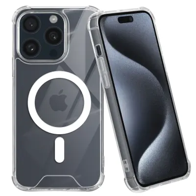 Magsafe maska za iPhone 15 Pro Max Silikonski gel, ojačani kutovi