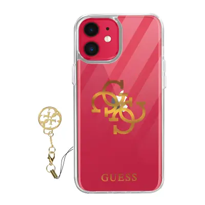 Maska Apple iPhone 11 Dvo-materijalna 4G Charms Guess Prozirna Zlatni logo