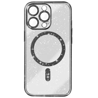 MagSafe maska za iPhone 15 Pro silikonska sa šljokicama