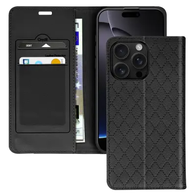 Folio torbica za iPhone 16 Pro Max s dijamantnim uzorkom pretinci za kartice stalak za video