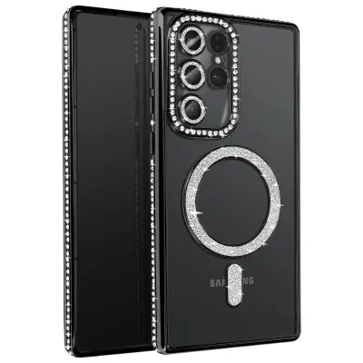 Dijamantna maska za Samsung Galaxy S25 Ultra MagSafe Kontura Strass