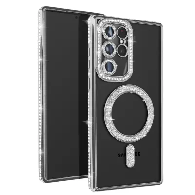 Dijamantna maska pour Samsung Galaxy S23 Ultra MagSafe rub s cirkonima